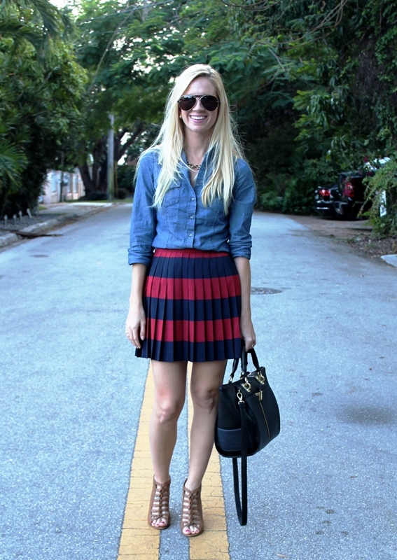 erika thomas lacoste lacoste pleated mini skirt